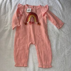 Nwt Mudpie muslin rainbow outfit 6-9 mos